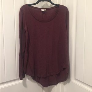 BP Burgundy Ling Sleeve Top